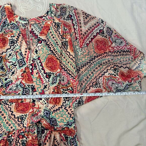 Anthropologie Maeve Siya Kimono Mini Dress Size 4 Multicolored Floral - Picture 9 of 15